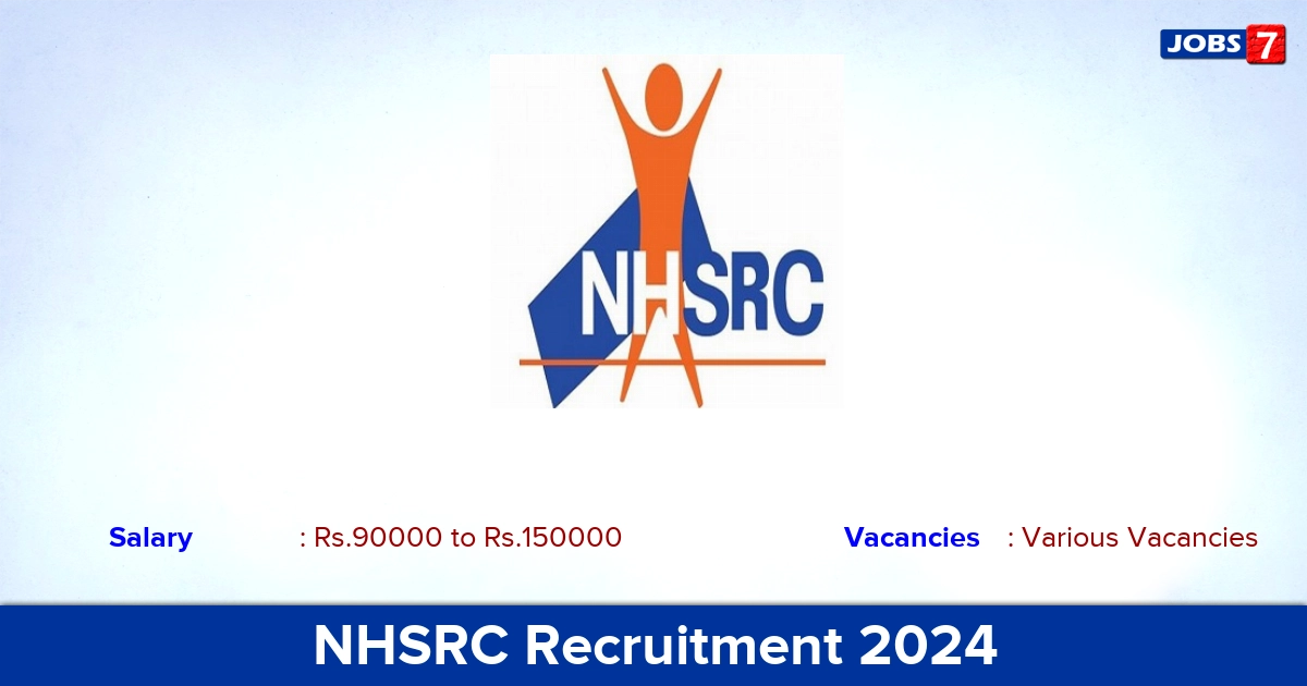 NHSRC Recruitment 2024 - Apply Online for Senior Consultant vacancies