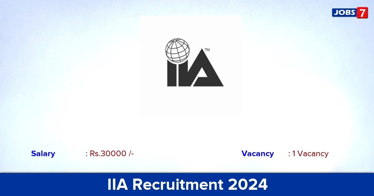 IIA Recruitment 2024 - Apply Online for Engineer Trainee Jobs