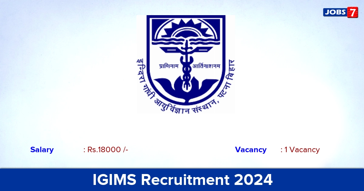 IGIMS Recruitment 2024 - Apply Offline for DEO Jobs