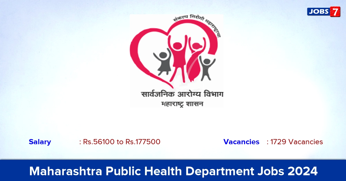 Maharashtra Public Health Department Recruitment 2024 - Apply 1729 Medical Officer Vacancies