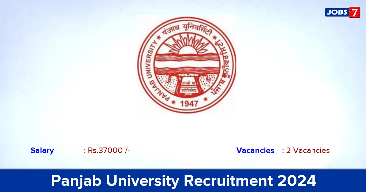 Panjab University Recruitment 2024 - Apply Online for JRF Jobs