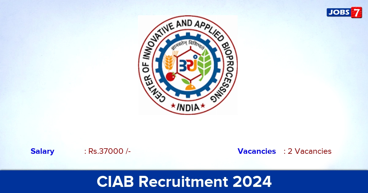 CIAB Recruitment 2024 - Apply for JRF Jobs