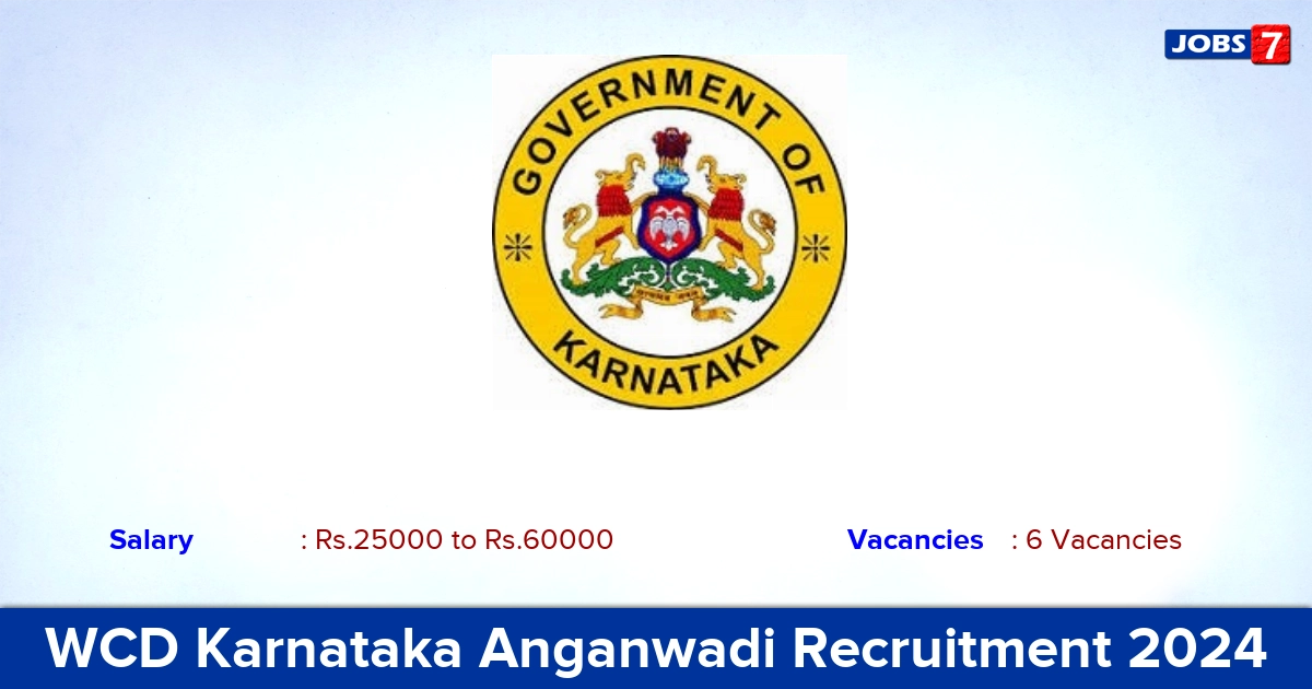 WCD Karnataka Anganwadi Recruitment 2024 - Apply for Accounts Assistant Jobs
