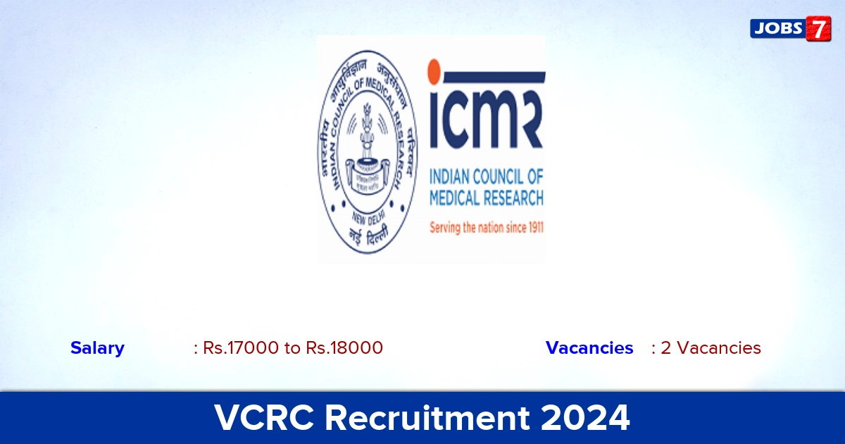 VCRC Recruitment 2024 - Direct Interview for Project Technical Assistant Jobs