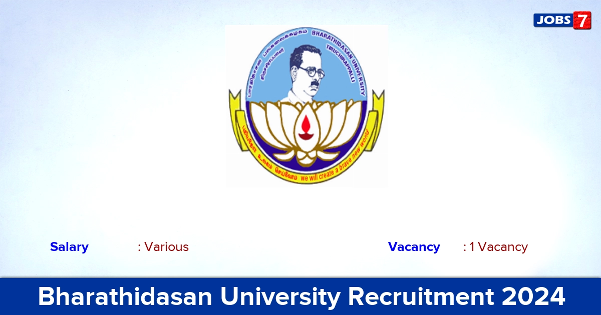 Bharathidasan University Recruitment 2024 - Apply for Research Associate Jobs