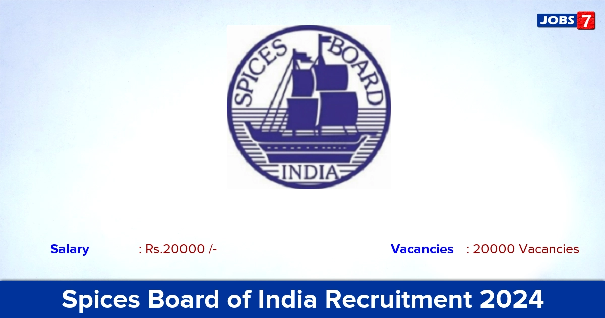 Spices Board of India Recruitment 2024 - Apply for Trainee Analyst Jobs