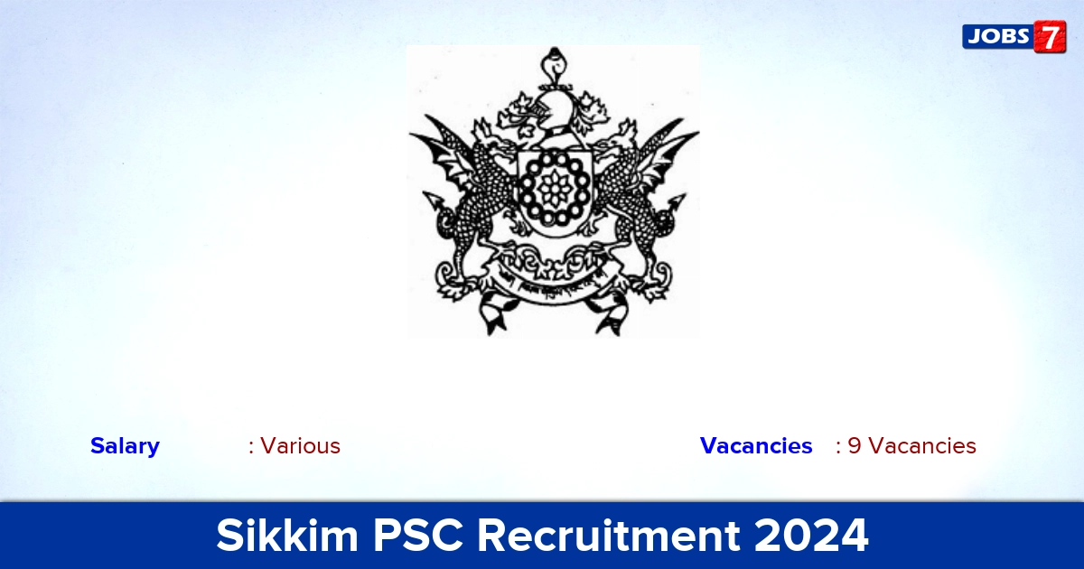 Sikkim PSC Recruitment 2024 - Apply Online for Junior Specialist Jobs