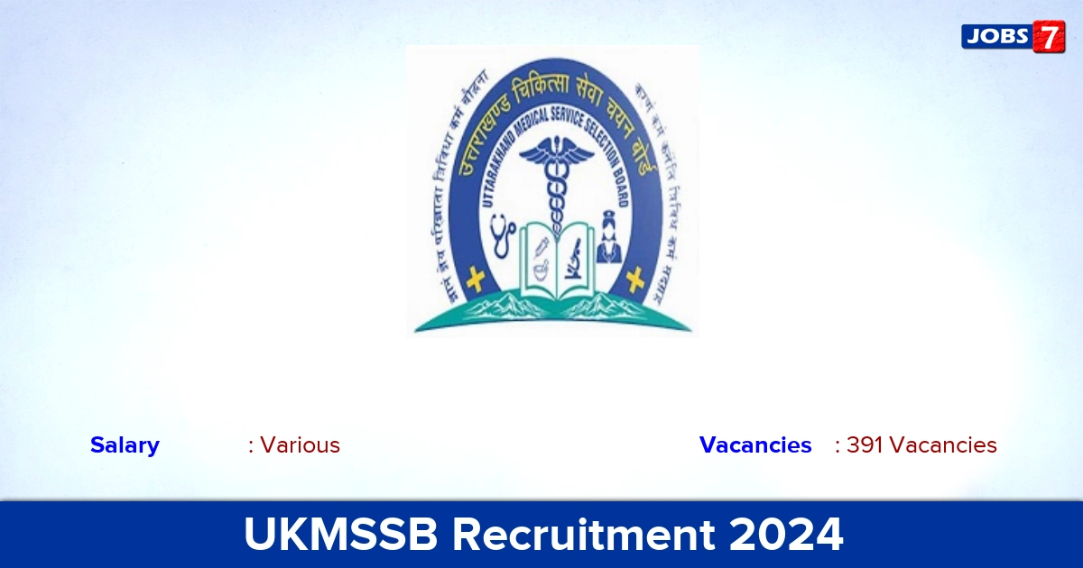 UKMSSB Recruitment 2024 - Apply Online for 391 Health Worker Vacancies