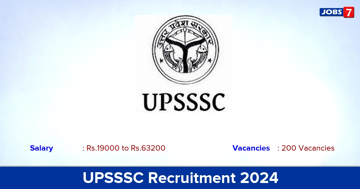 UPSSSC Recruitment 2024 - Apply Online for 200 Store Keeper Vacancies
