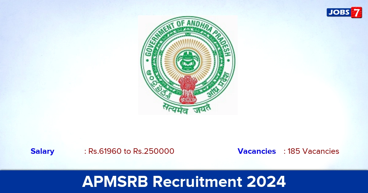 APMSRB Recruitment 2024 - Apply for 185 Assistant surgeon Vacancies