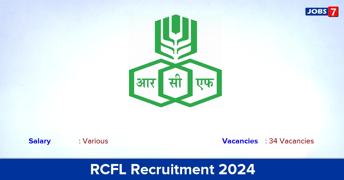 RCFL Recruitment 2024 - Apply Online for 34 Specialist Doctor Vacancies