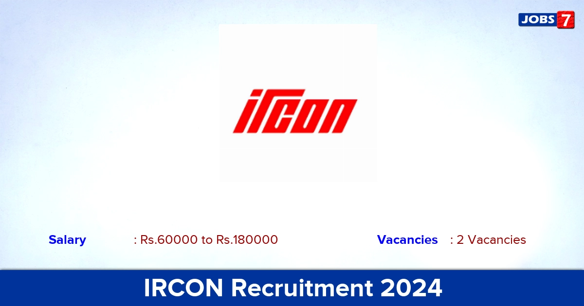 IRCON Recruitment 2024 - Apply for Manager Jobs