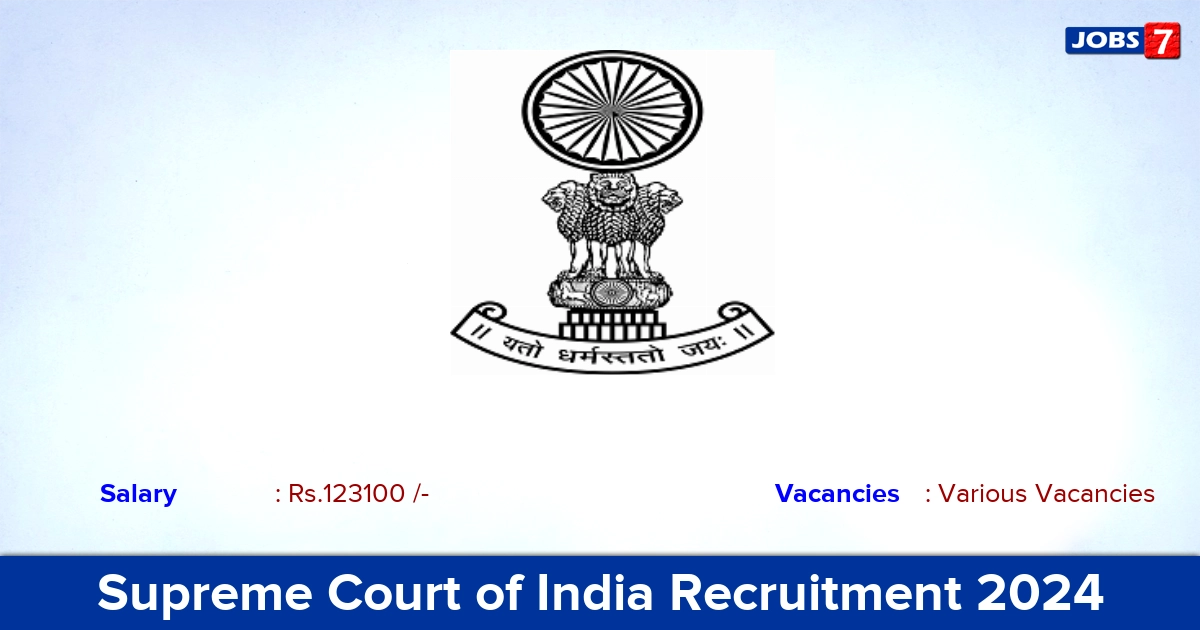 Supreme Court of India Recruitment 2024 - Apply for Director Vacancies