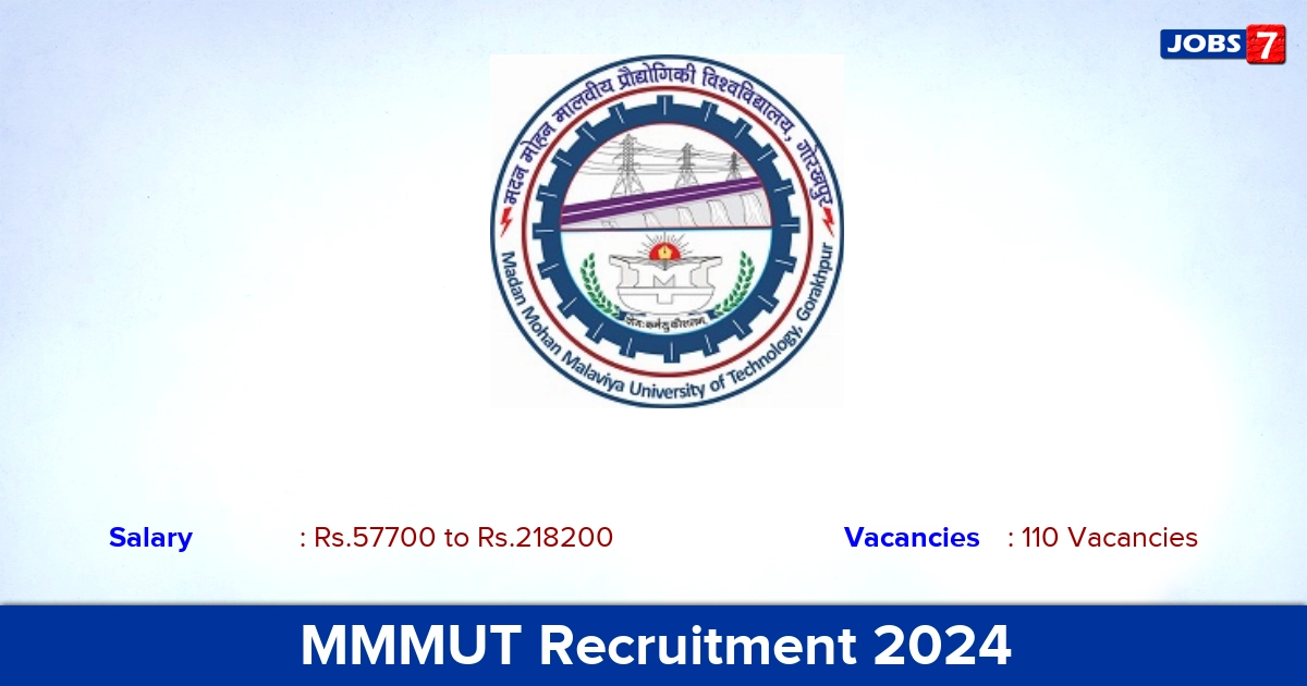 MMMUT Recruitment 2024 - Apply Online for 110 Assistant Professor Vacancies