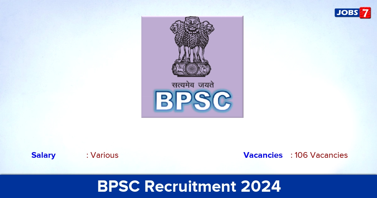 BPSC Recruitment 2024 - Apply Online for 106 Assistant Architect Vacancies