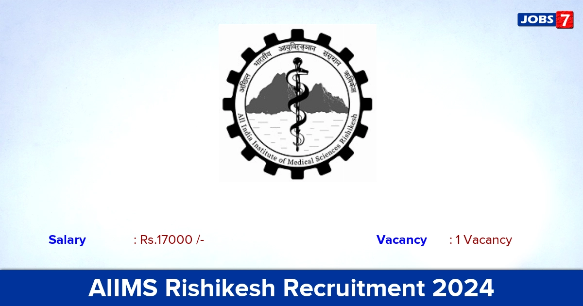 AIIMS Rishikesh Recruitment 2024 - Apply Online for DEO Jobs