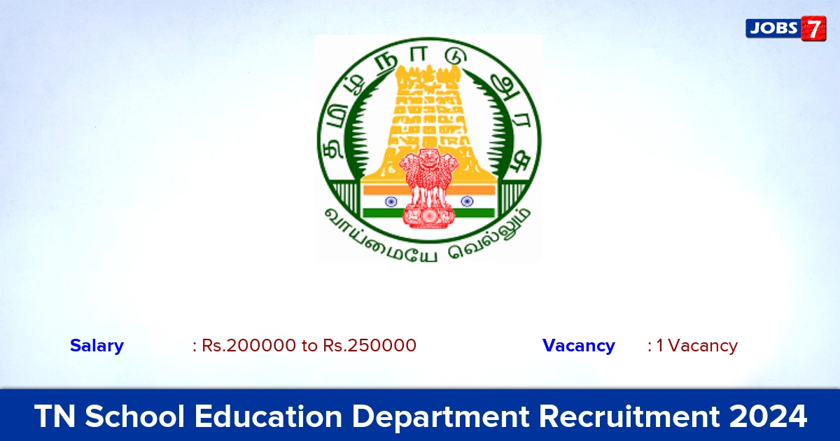 TN School Education Department Recruitment 2024 - Apply for Chief Financial Officer Jobs