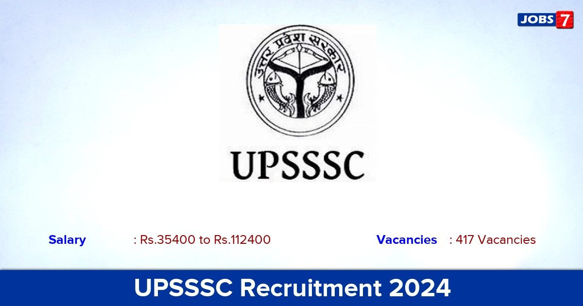 UPSSSC Recruitment 2024 - Apply Online for 417 Junior Analyst Vacancies