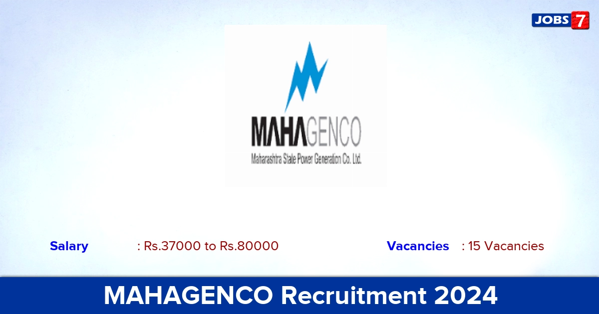 MAHAGENCO Recruitment 2024 - Apply Offline for 15 Manager Vacancies