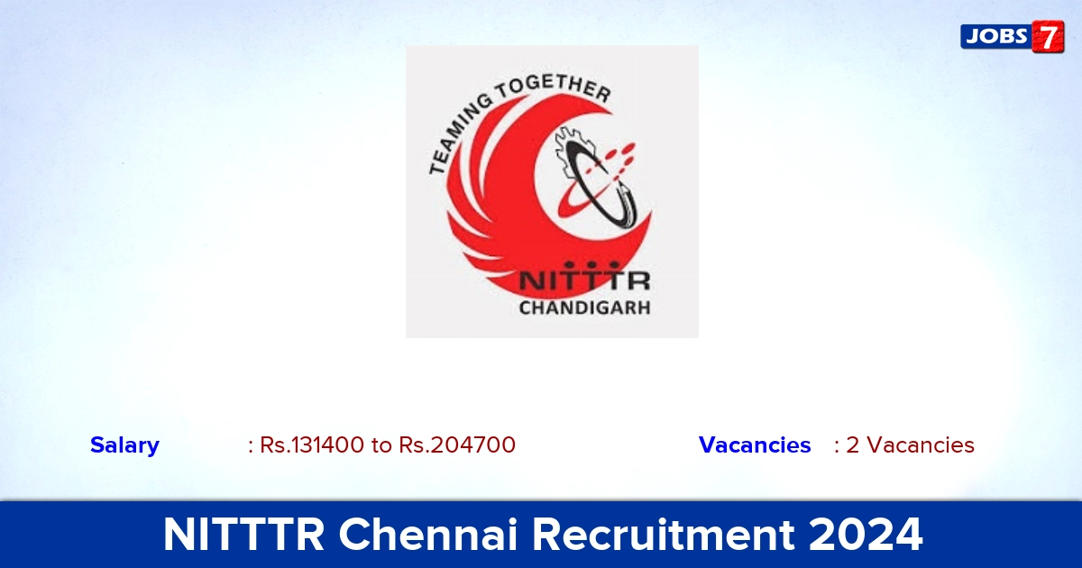 NITTTR Chennai Recruitment 2024 - Apply Online for Associate Professor Jobs