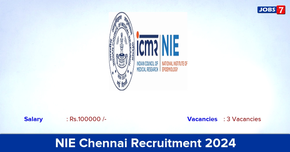 NIE Chennai Recruitment 2024 - Apply Online for Project Consultant Jobs