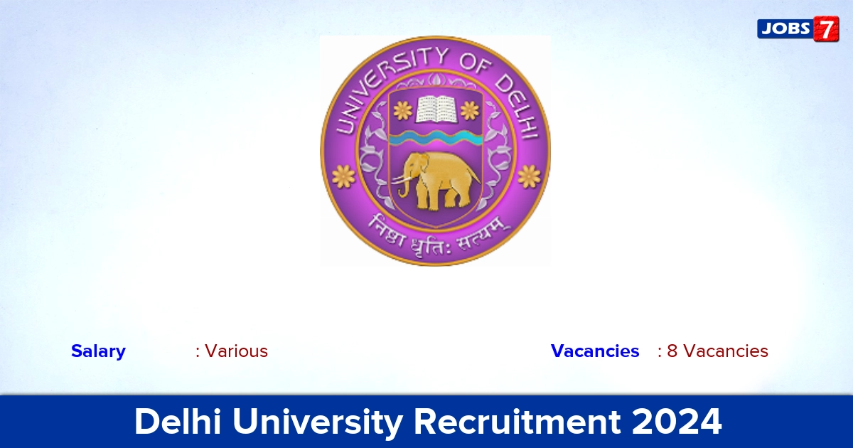 Delhi University Recruitment 2024 - Apply Online for Library Attendant Jobs