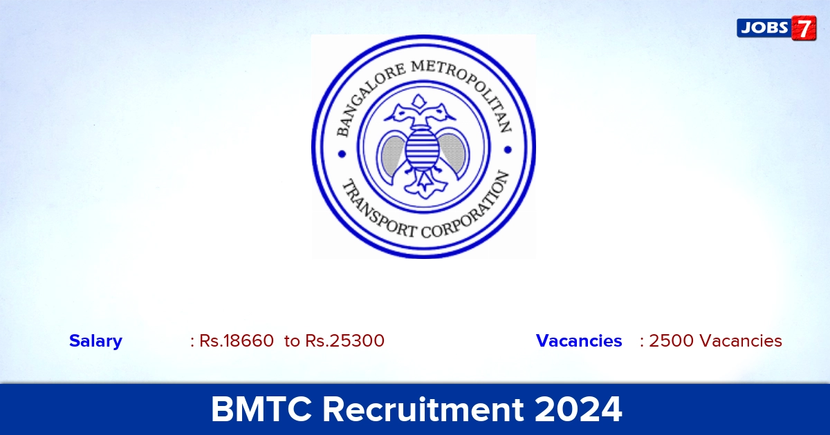 BMTC Recruitment 2024 - Apply Online for 2500 Conductor vacancies