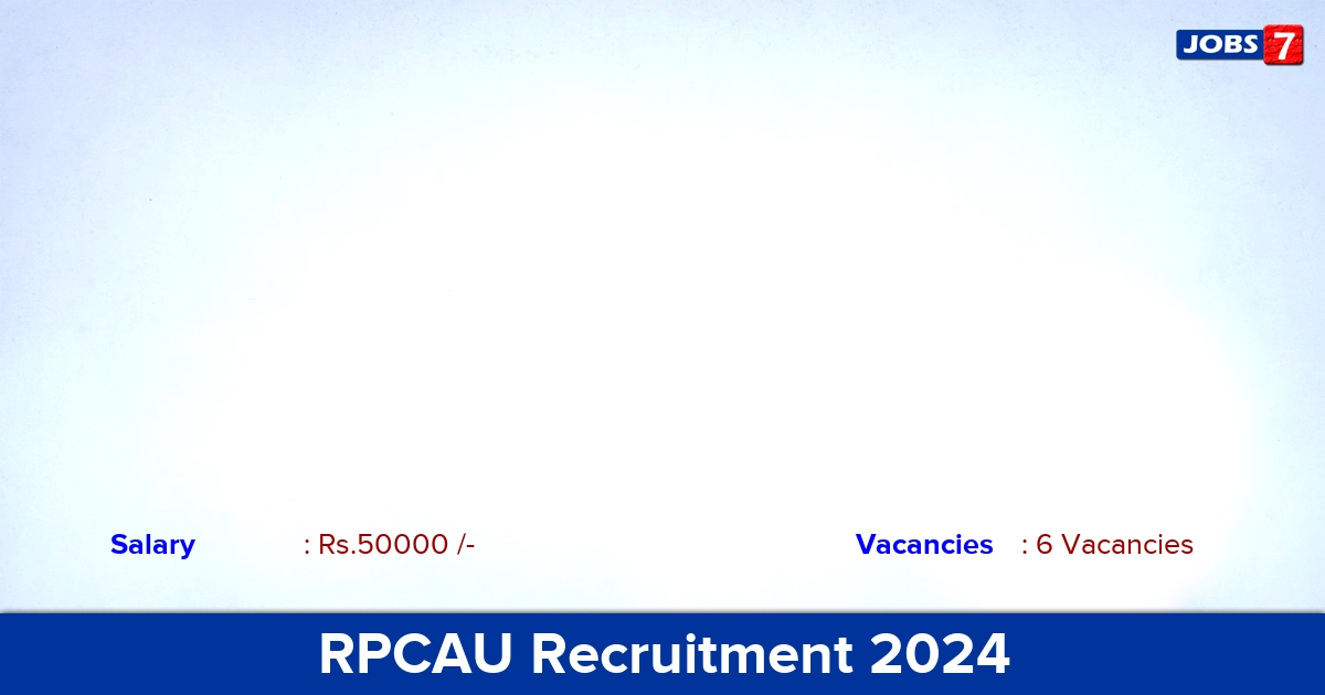 RPCAU Recruitment 2024 - Apply Offline for Guest Faculty Jobs