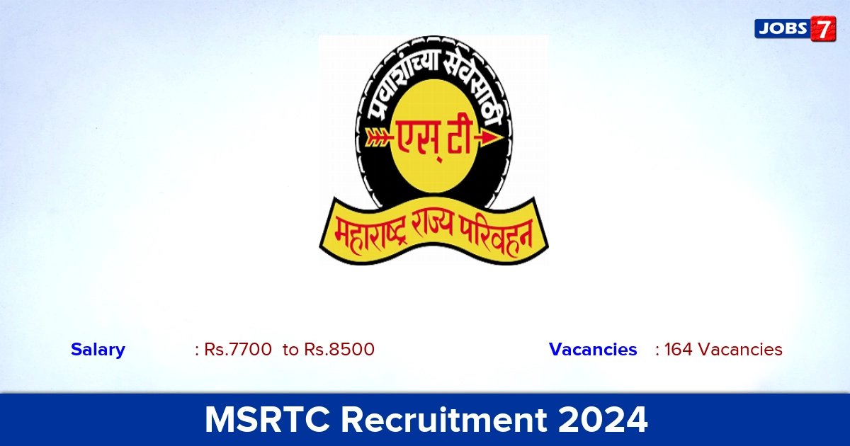 MSRTC Recruitment 2024 - Apply Offline for 164 Apprentice vacancies