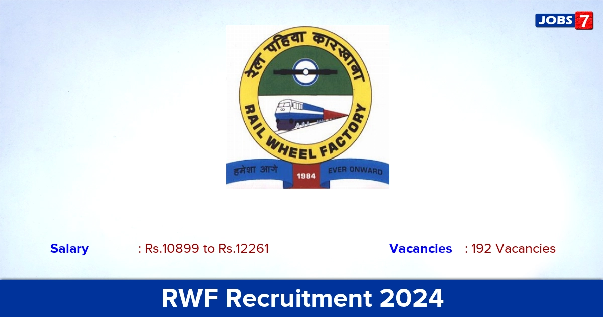 RWF Recruitment 2024 - Apply for 192  Apprentice Vacancies