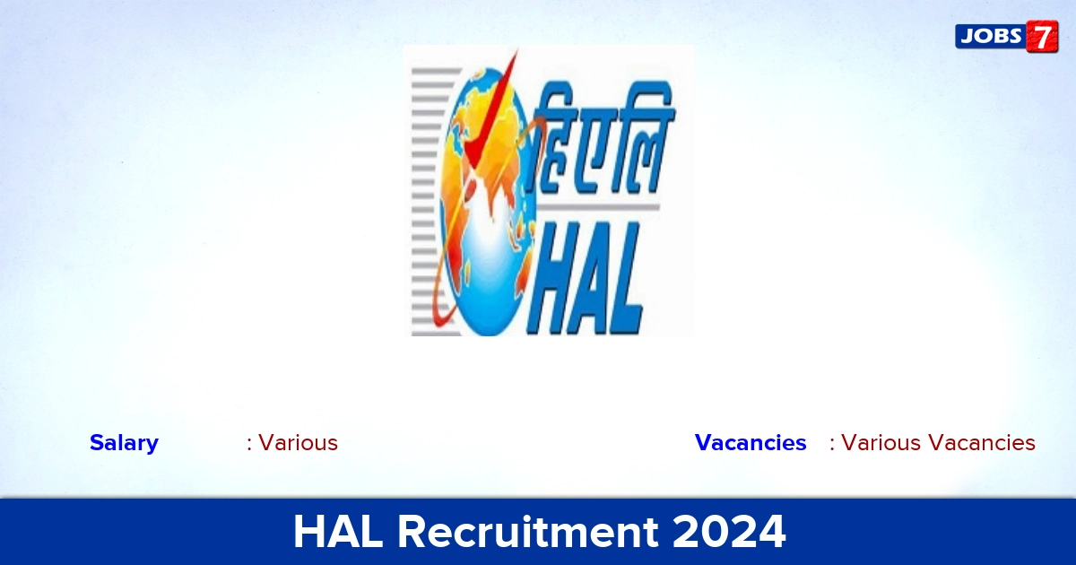 HAL Recruitment 2024 - Apply Online for Apprentice Vacancies