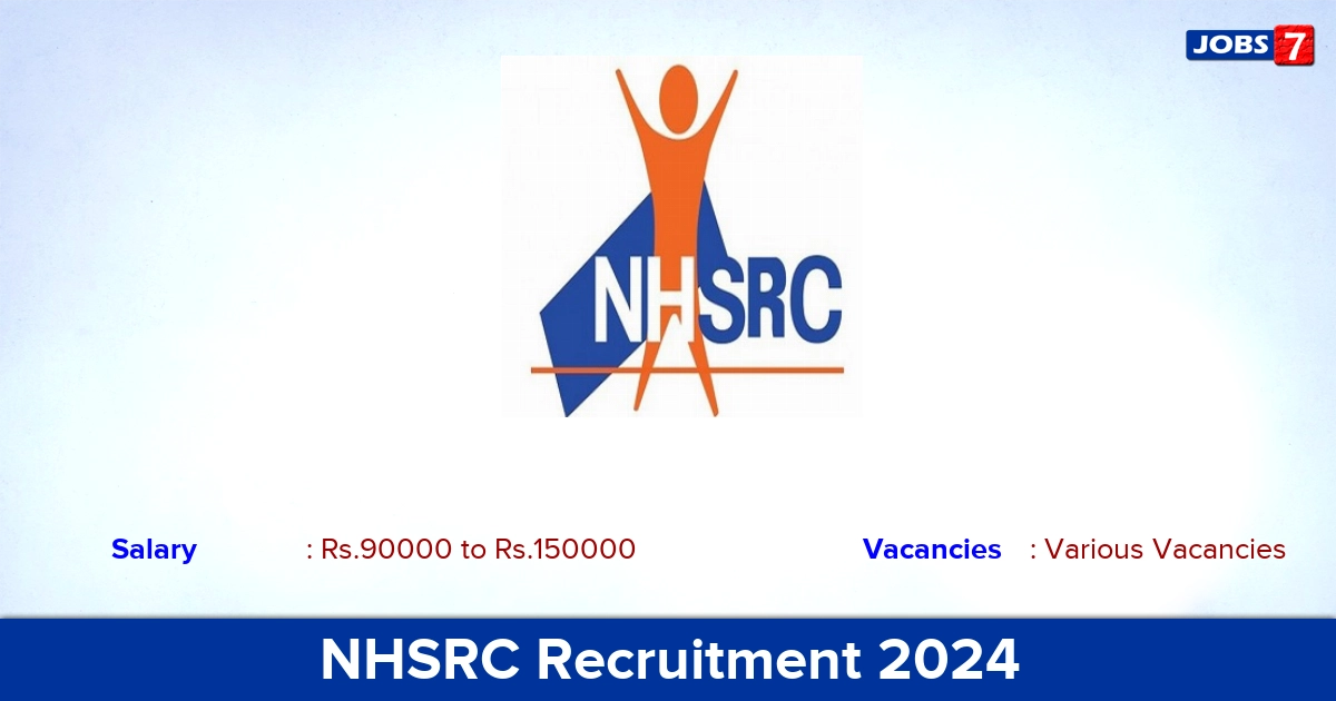 NHSRC Recruitment 2024 - Apply Online for Consultant Vacancies