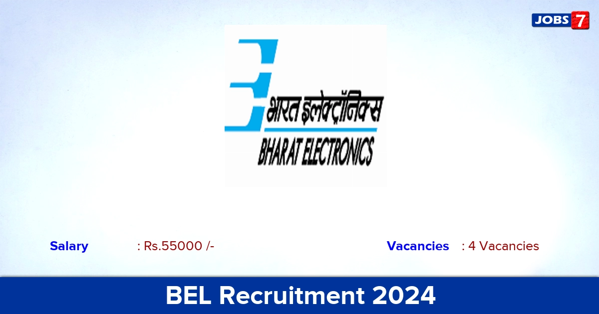 BEL Recruitment 2024 - Apply for Project Engineer Jobs