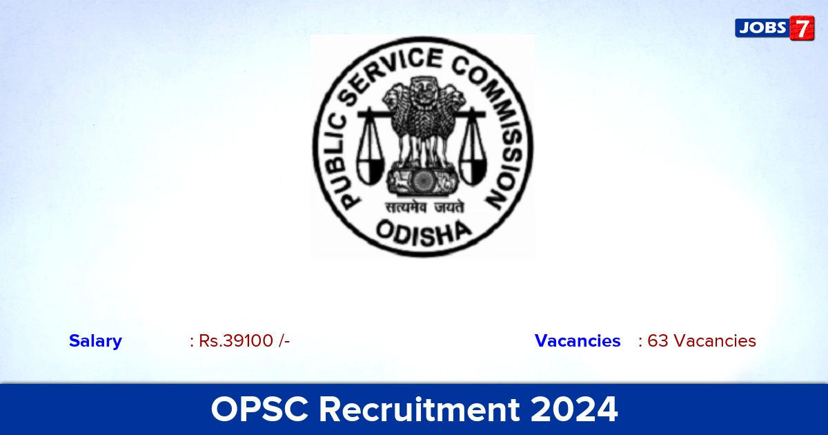 OPSC Recruitment 2024 - Apply Online for 63 Assistant Executive Engineer vacancies