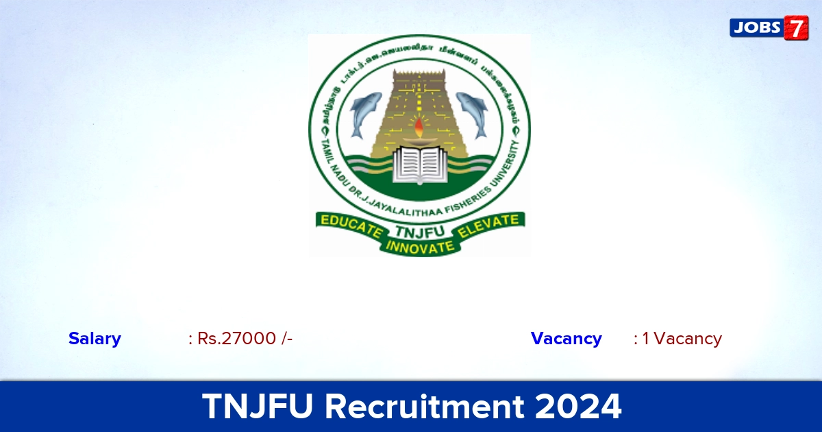 TNJFU Recruitment 2024 - Apply Online for  Feed Mill Operator Jobs