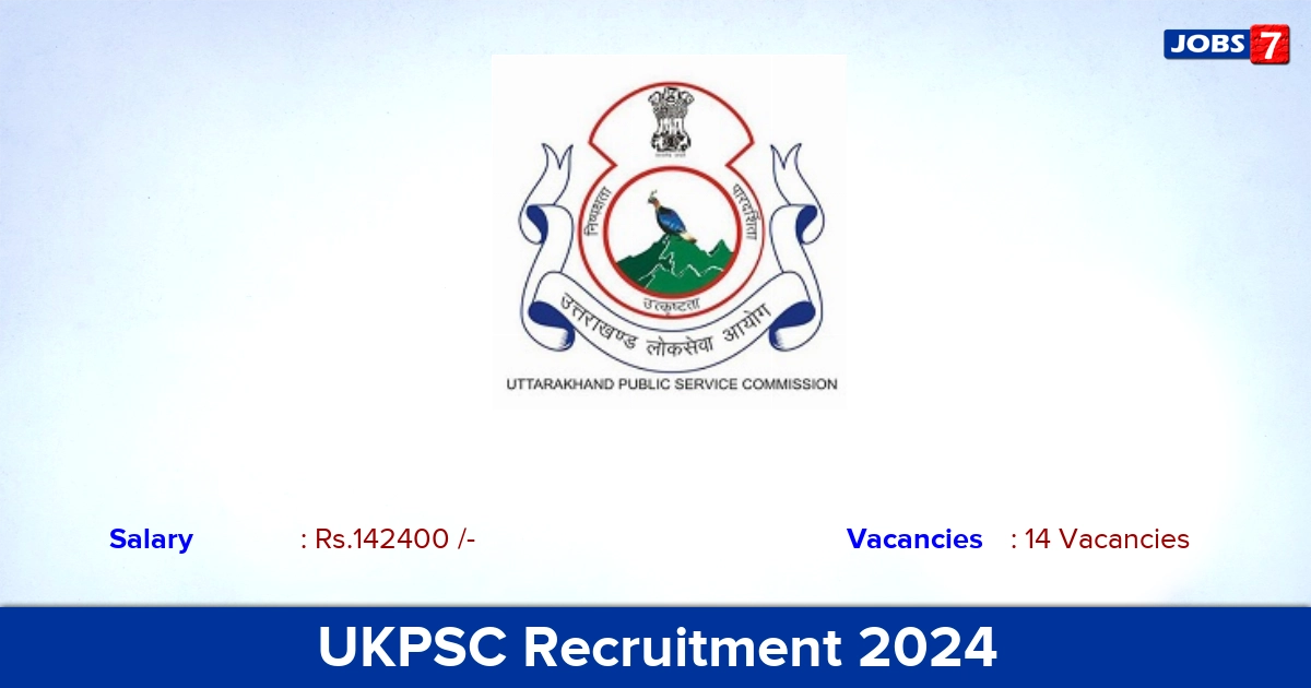 UKPSC Recruitment 2024 - Apply Online for 14 Senior Scientific Assistant vacancies