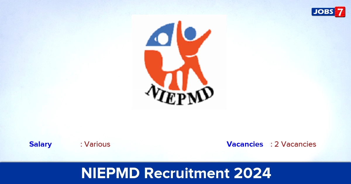 NIEPMD Recruitment 2024 - Apply for Lecturer, Associate Professor Jobs