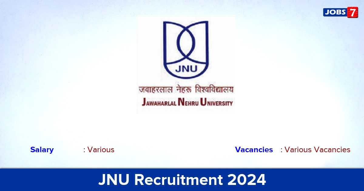 JNU Recruitment 2024 - Apply for Project Technician Vacancies