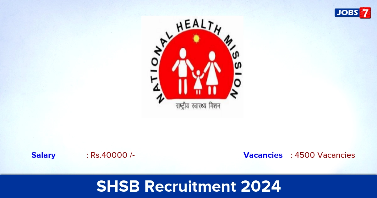 SHSB Recruitment 2024 - Apply Online for 4500 CHO vacancies