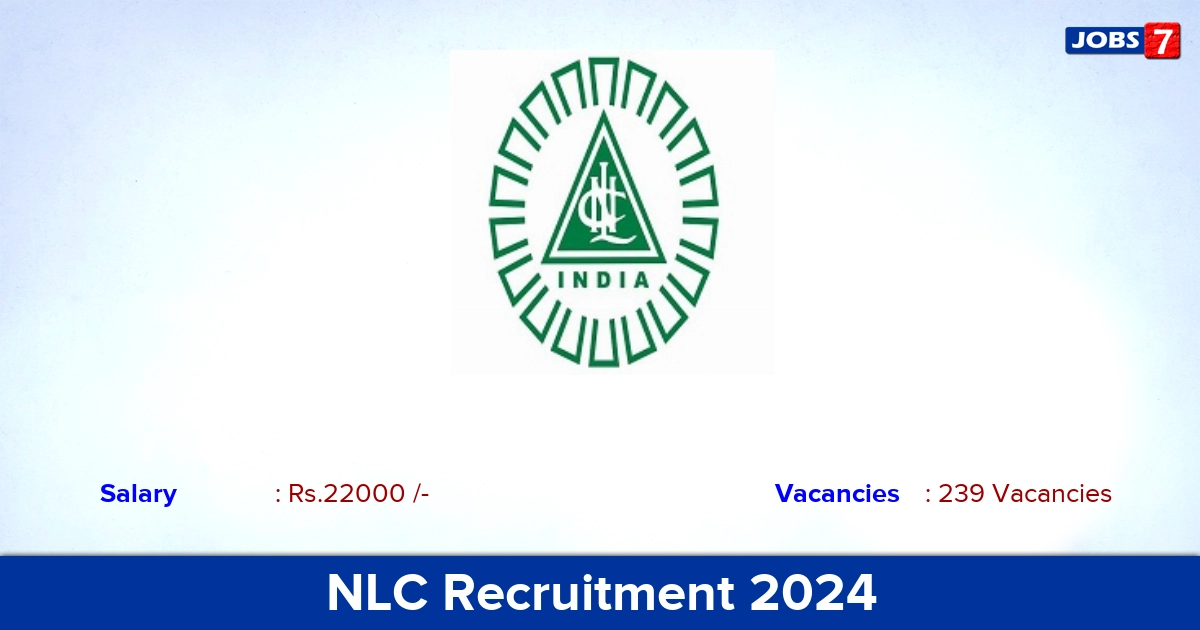 NLC Recruitment 2024 - Apply Online for 239  Industrial Trainee vacancies