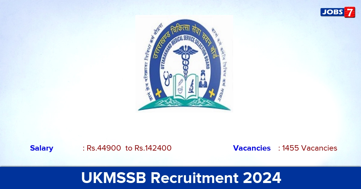 UKMSSB Recruitment 2024 - Apply Online for 1455 Nursing Officer vacancies