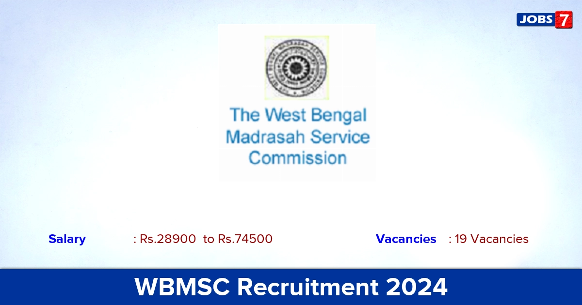 WBMSC Recruitment 2024 - Apply Online for 19 Sanitary Inspector vacancies