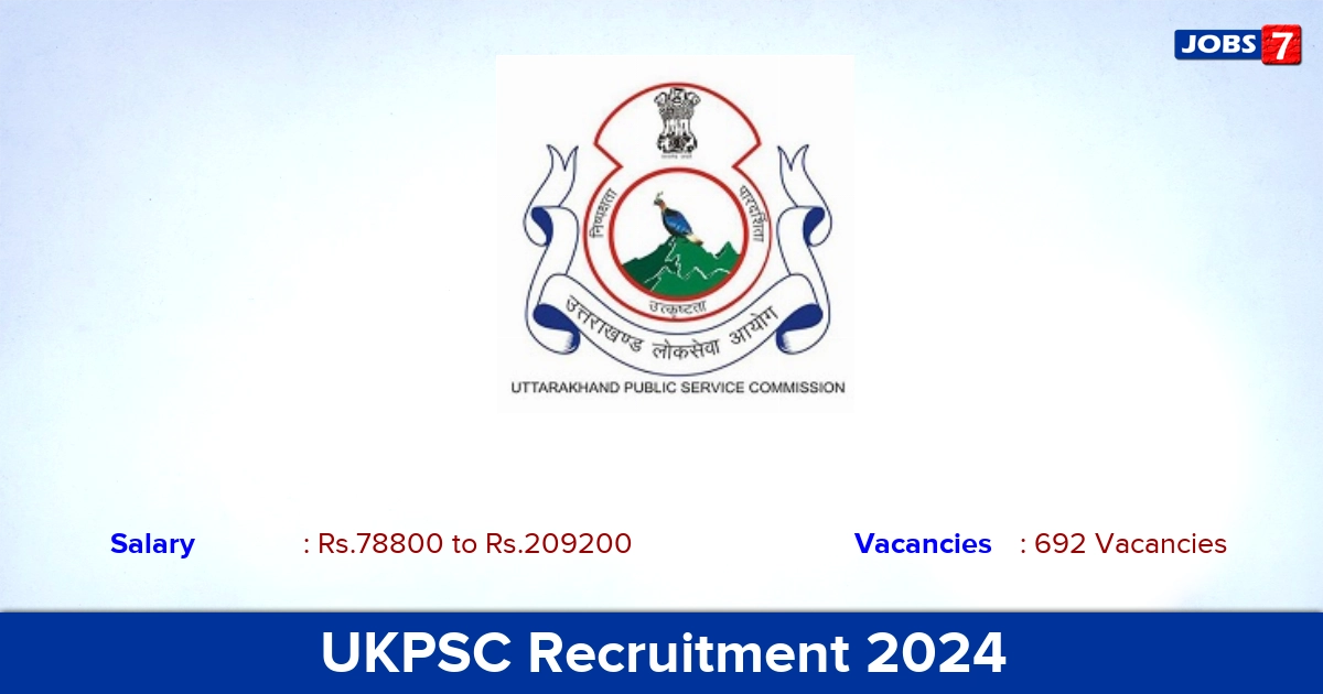 UKPSC Recruitment 2024 - Apply Online for 692 Principal vacancies