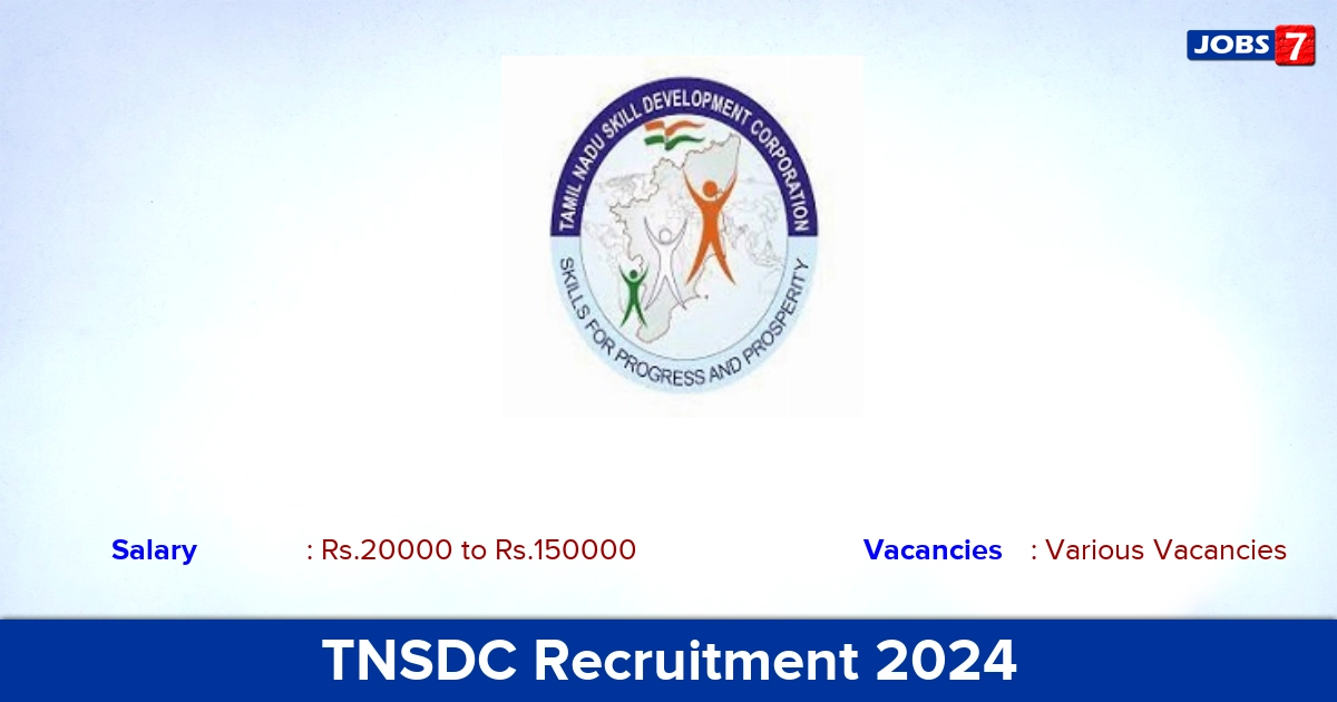 TNSDC Recruitment 2024 - Apply Online for Senior Associate, Analyst Vacancies