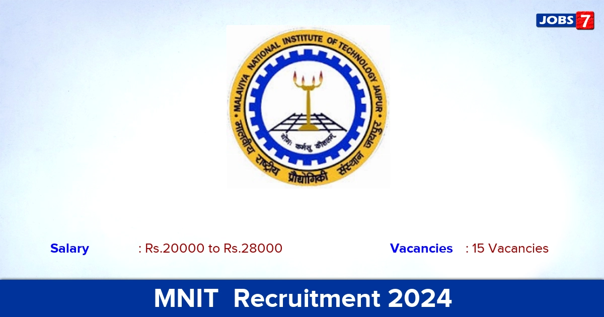 MNIT  Recruitment 2024 - Apply for 15 Coach Vacancies