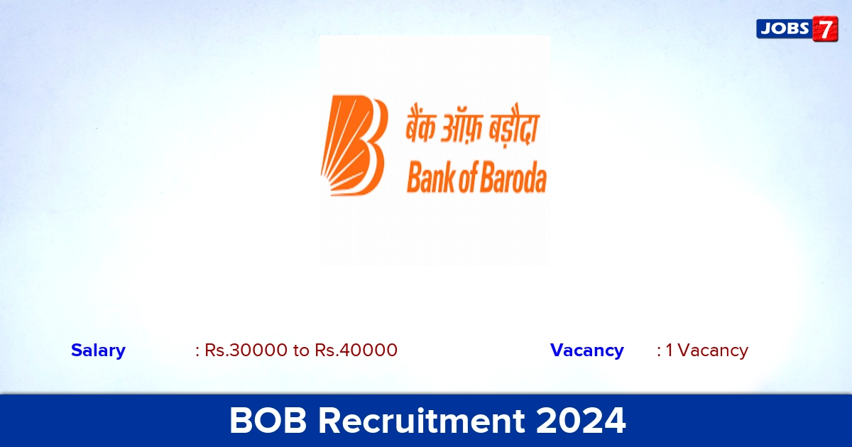 BOB Recruitment 2024 - Apply for Part Time Medical Consultant Jobs