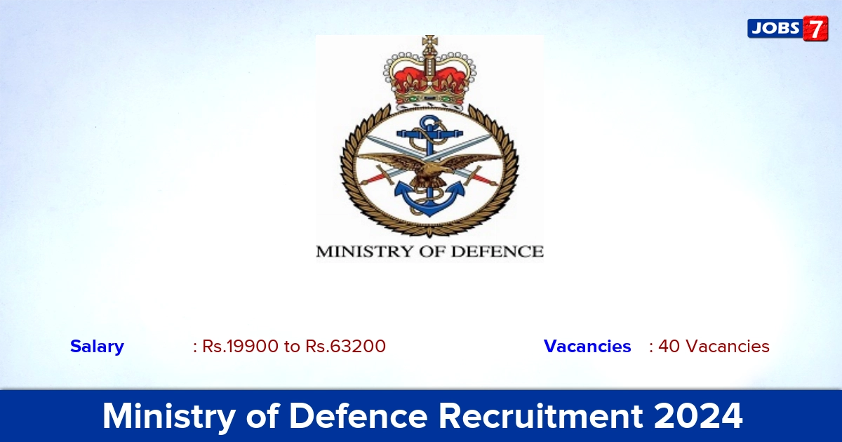Ministry of Defence Recruitment 2024 - Apply for 40  Fireman Vacancies