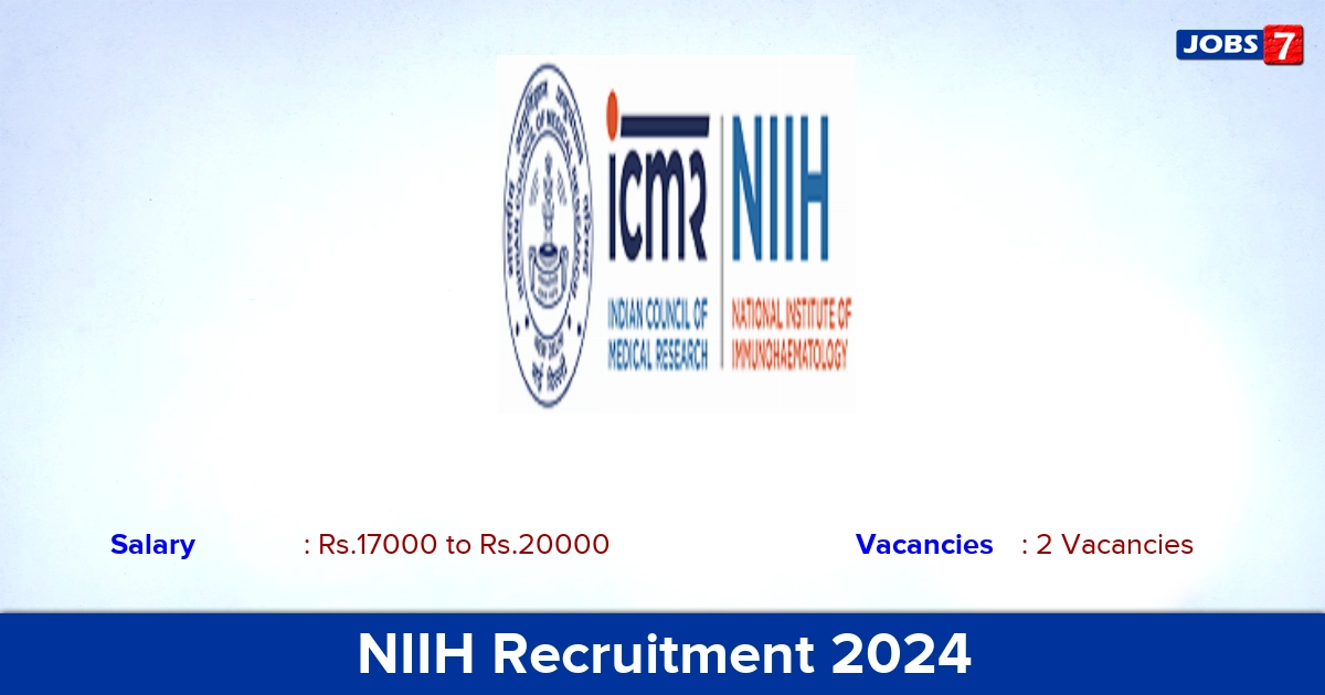 NIIH Recruitment 2024 - Apply Online for DEO, Project Technical Officer Jobs