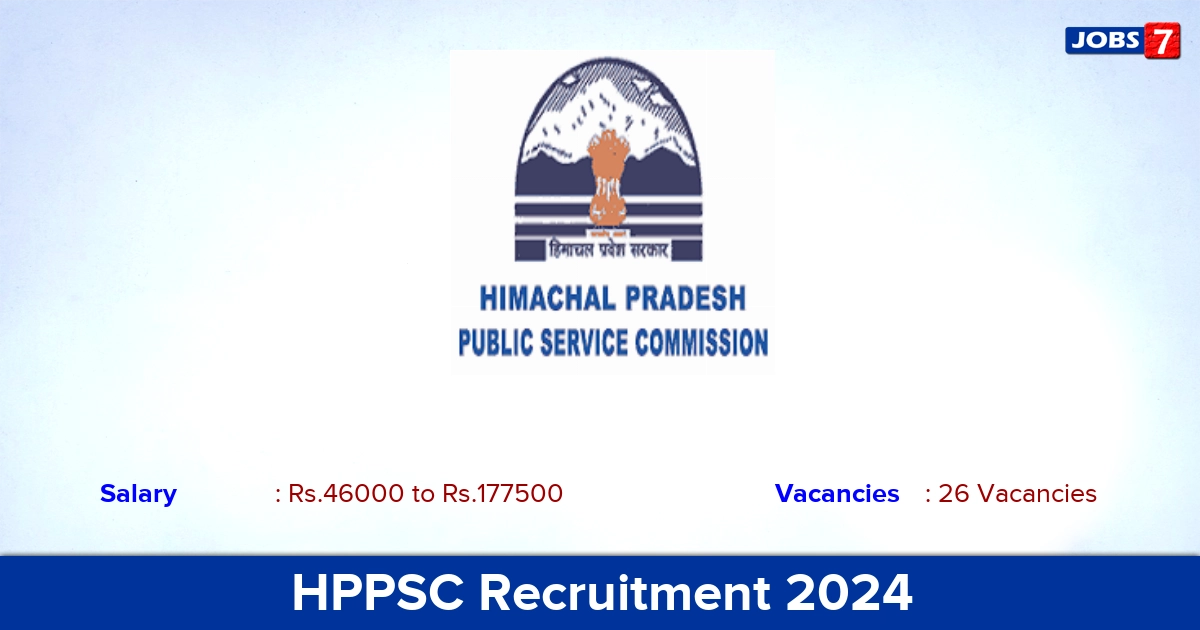 HPPSC Recruitment 2024 - Apply Online for 26 Tehsildar, District Officer Vacancies