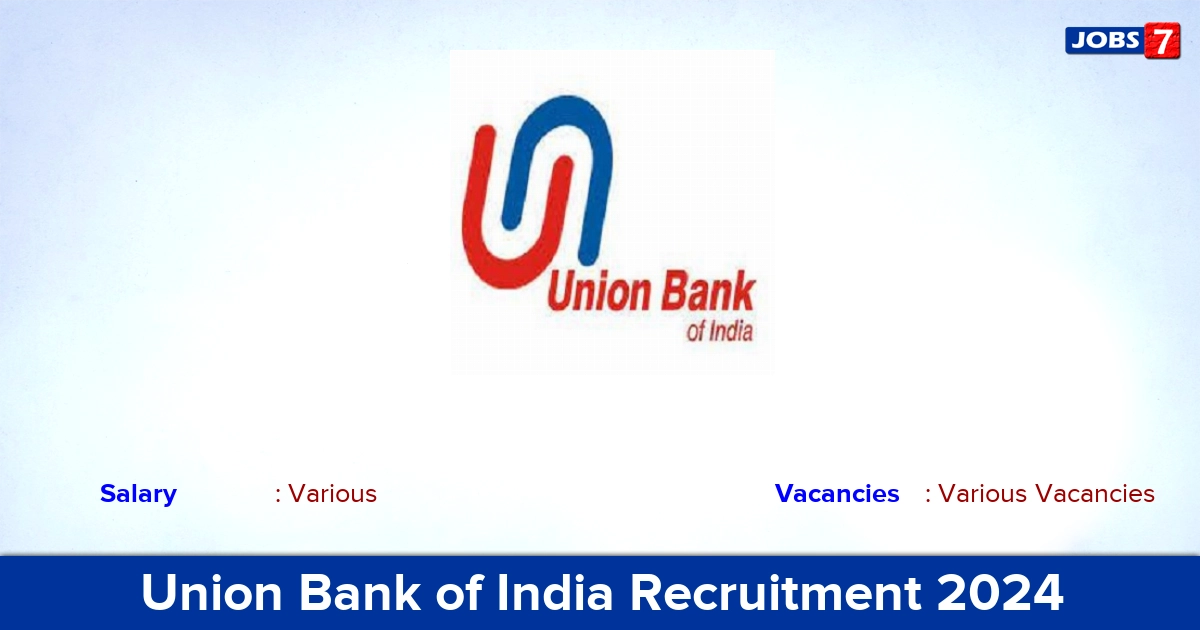 Union Bank of India Recruitment 2024 - Apply for Jewel Appraiser Vacancies